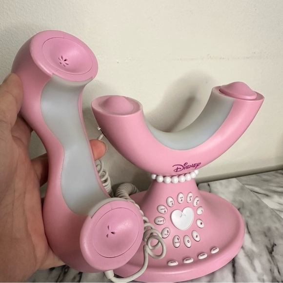 Vintage Disney Princess Pink Corded Home Telephone Girls Heart Shaped 2004 - Picture 4 of 6